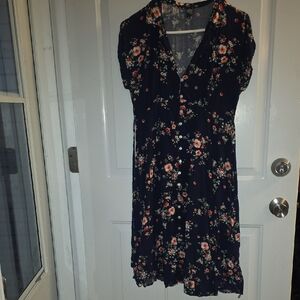 Wild Fable Navy Floral Dress Size Small